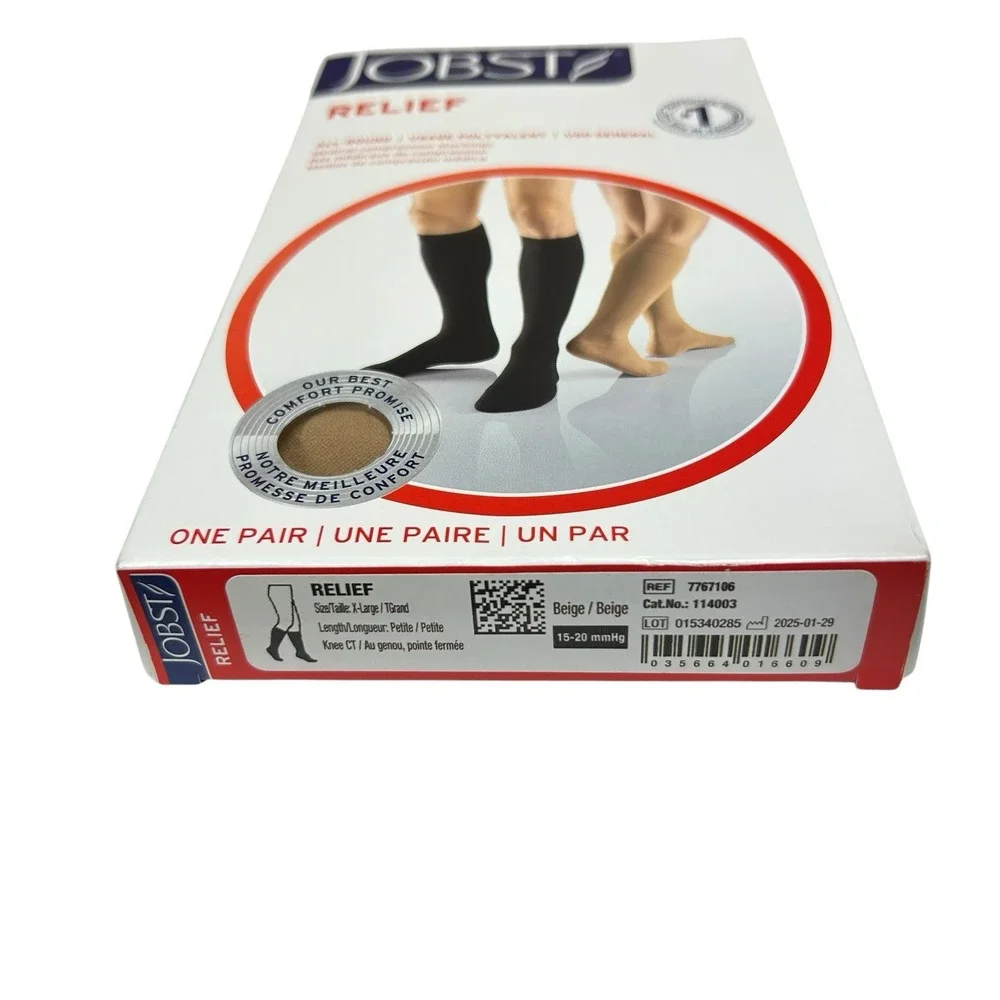 3 Pair JOBST Relief Closed Toe Knee Hi Compression Socks XL Beige 15-20 mmHg NEW